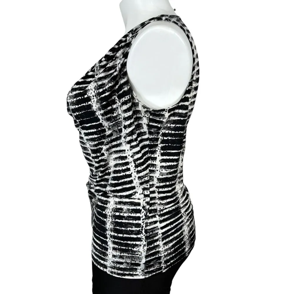 Worthington Womens Blouse Top Stretchy Sleeveless Drape Neck Pullover Large - Image 7