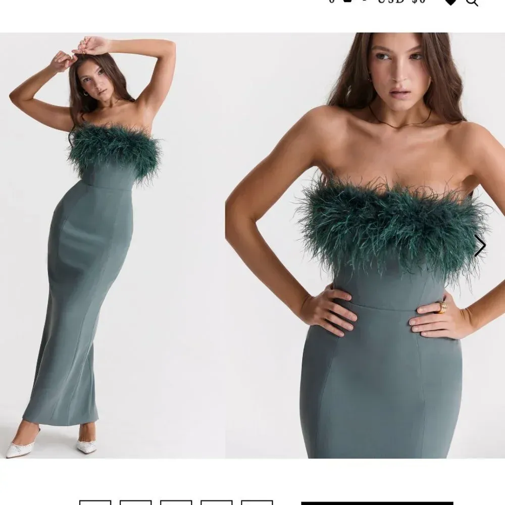 HOUSE OF CB 'Juliene' Eucalyptus Maxi Dress NWOT strapless size‎ XL - Image 4