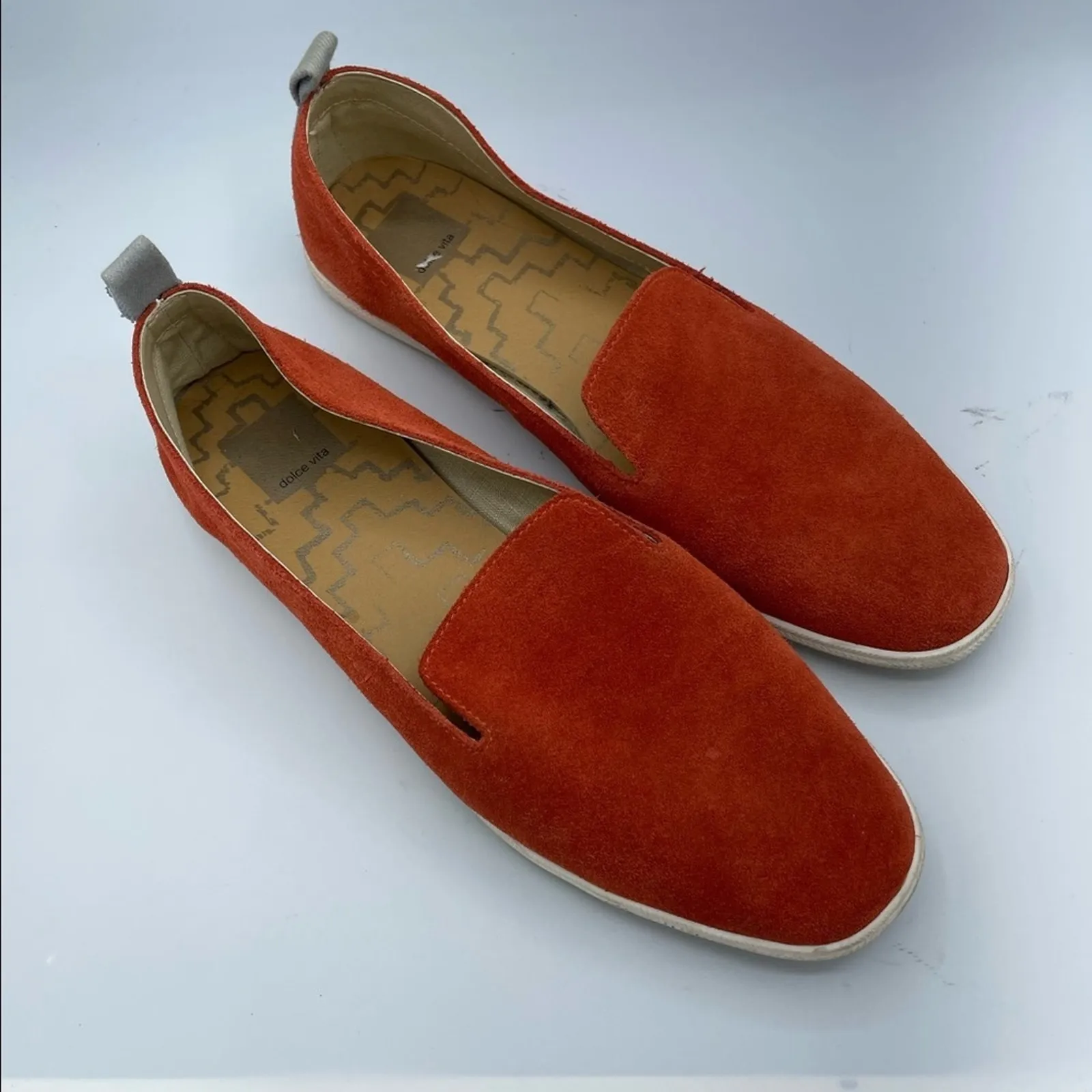 Dolce Vita Orange Suede Slip On Comfort Flats Womens 9.5 Shoes Loafers Sneakers - Image 8