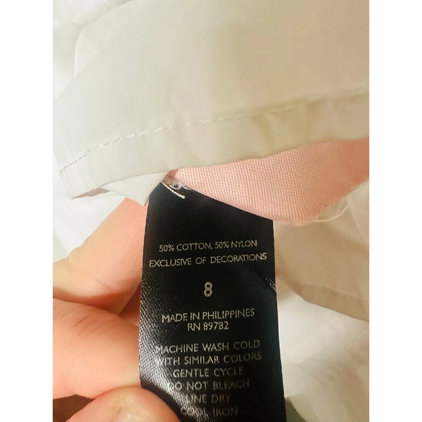 NATORI White Cotton Blend Collared Front Button Techno Poplin Top Size 8 - Image 13