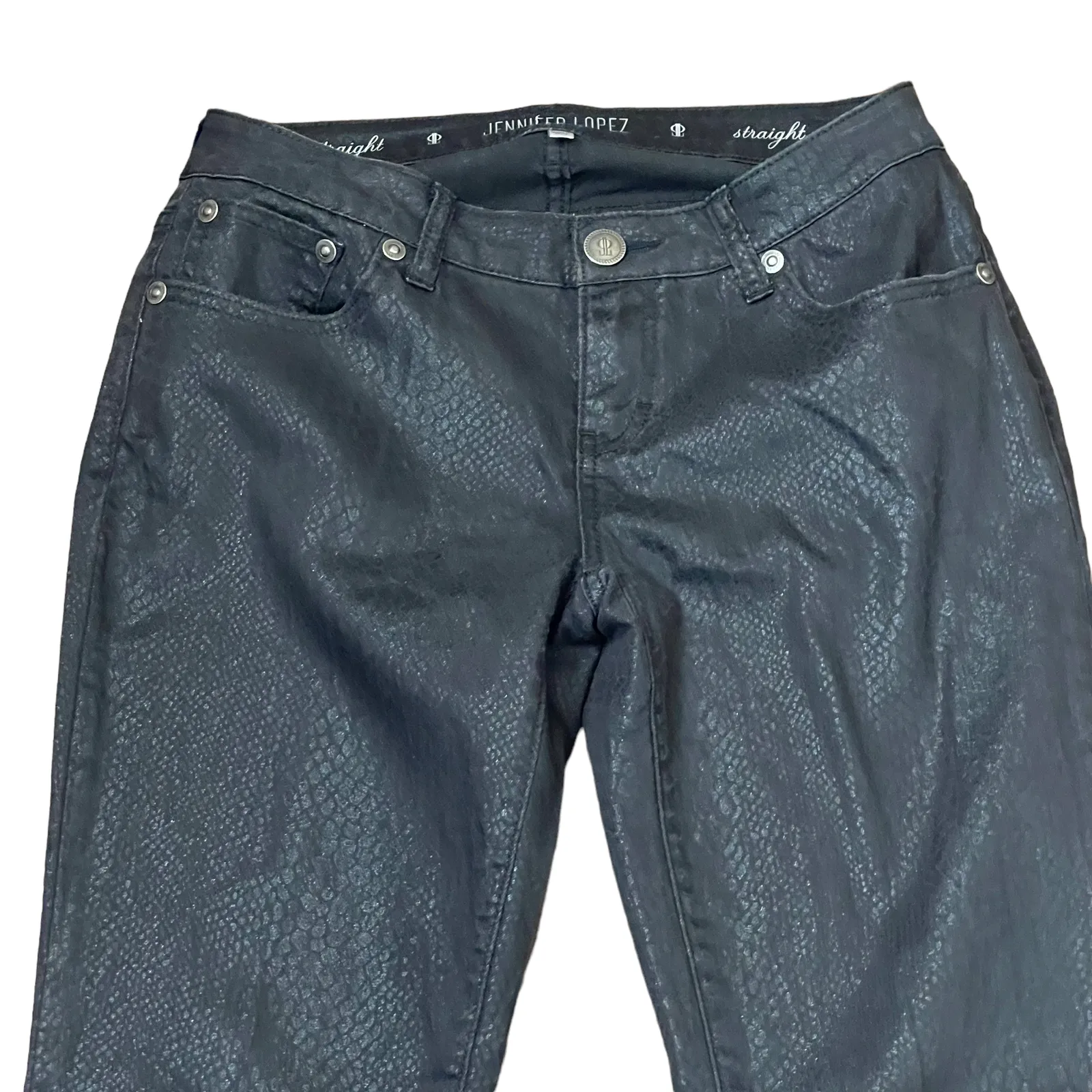Jennifer Lopez J-Lo Snake Print Pants Size 2‎ Black Stretch Womens Stretch 29X32 - Image 2