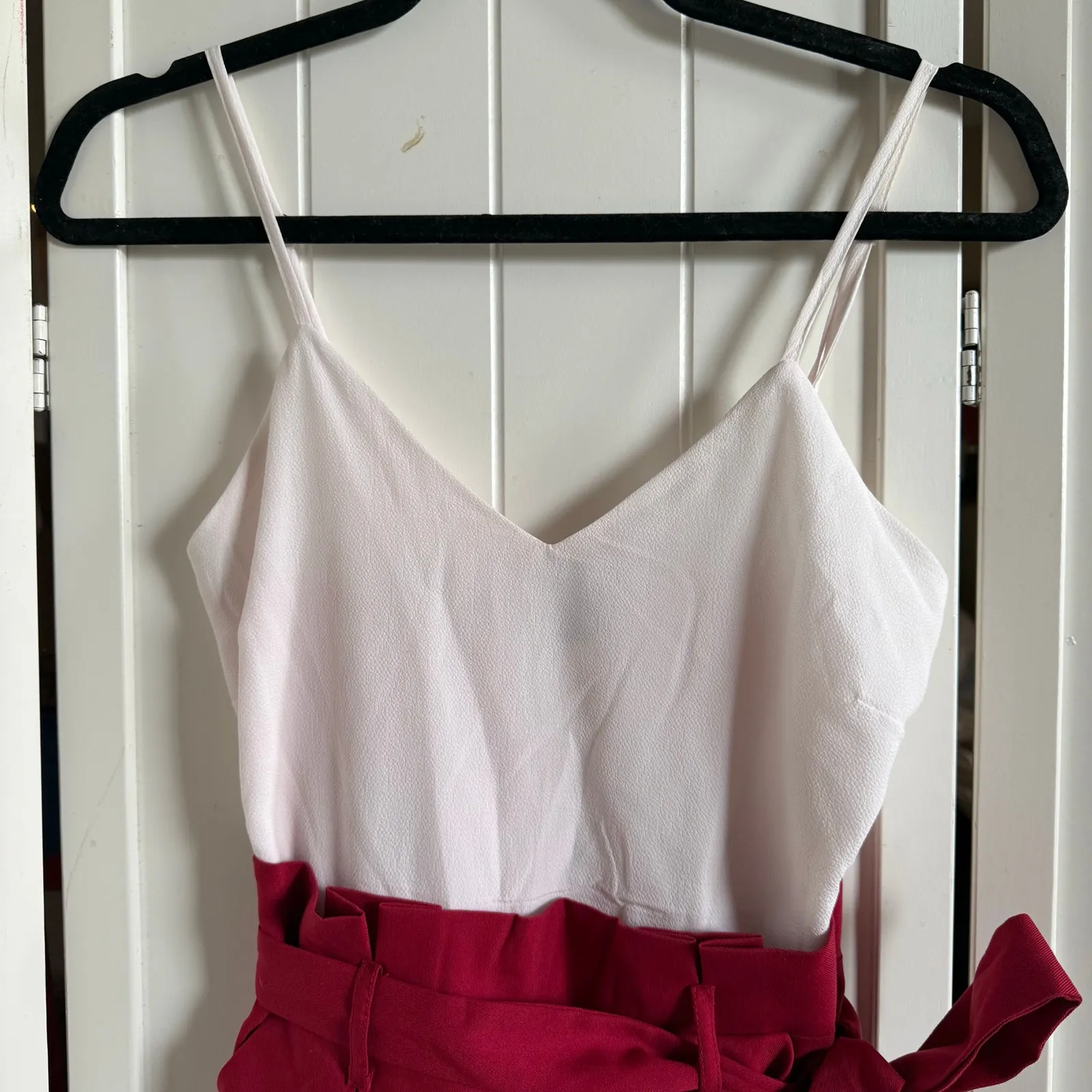 Windsor Womens Jumpsuit Sz XS Sealed With Style White Red‎ Romper Sleeveless - Image 7