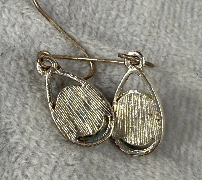 Set Of 3 Pairs Shades of Blue, Beaded & Teardrop Dangle Earrings Mixed Styles Blue - Image 6