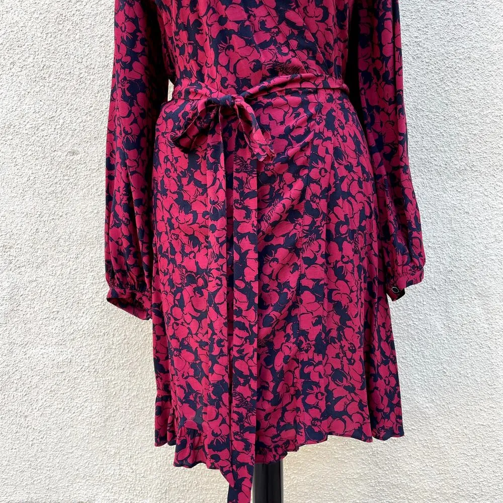 Zadig & Voltaire Russo Bico Floral Skull Print Mini Wrap Dress XS - Image 4