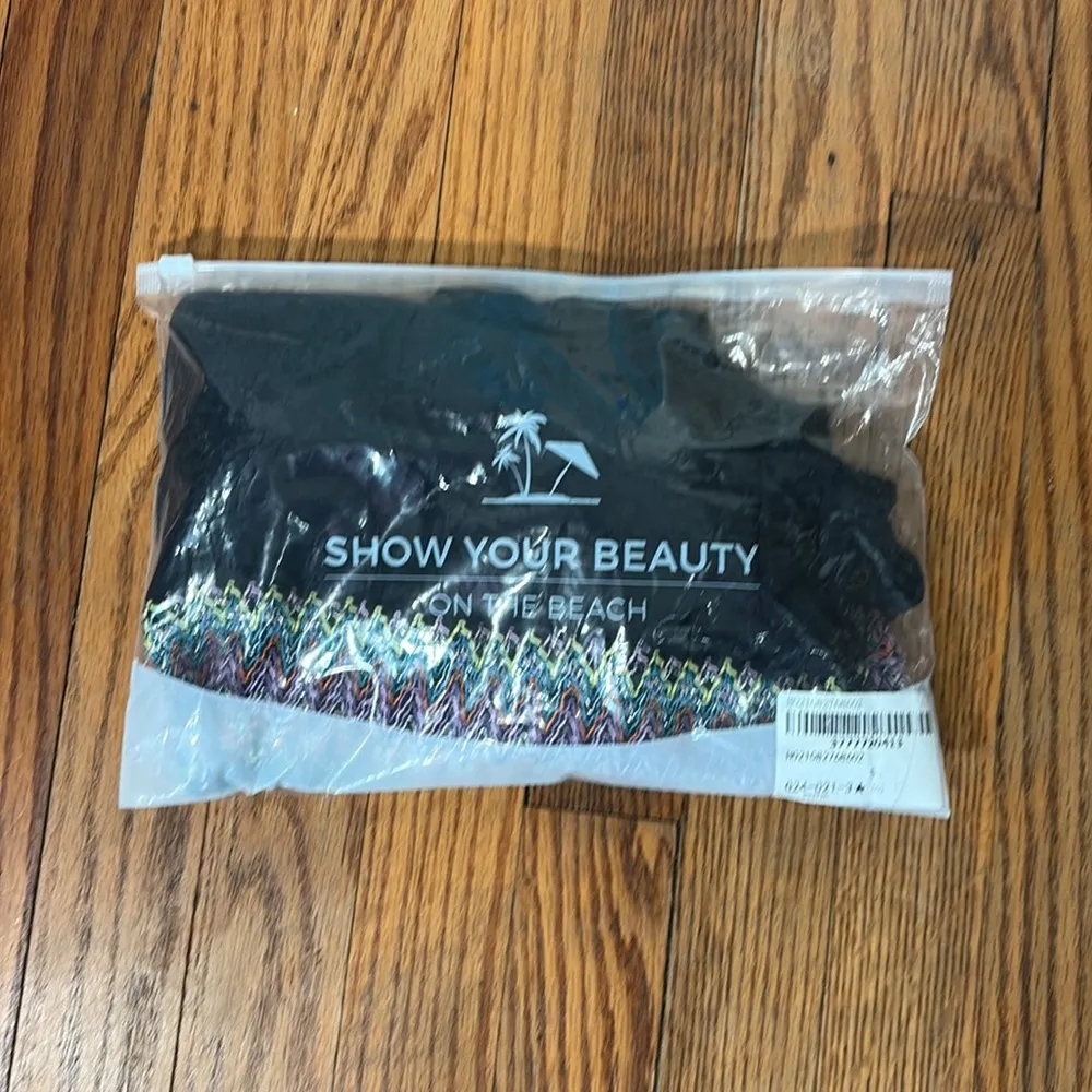 Paisley‎ One Shoulder Woven Patchwork Black Bikini Set size S NWT swimsuit - Image 13