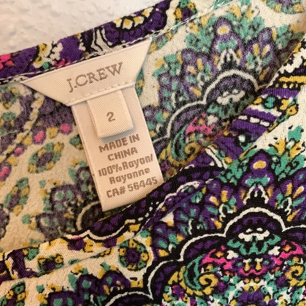 JCrew Talia Blouse - Royal Paisley Size 2 - Image 3