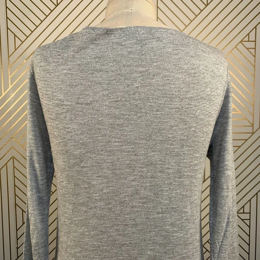 Marine Layer Striped Slub‎ Rayon Gray Stripe Tee - Image 8