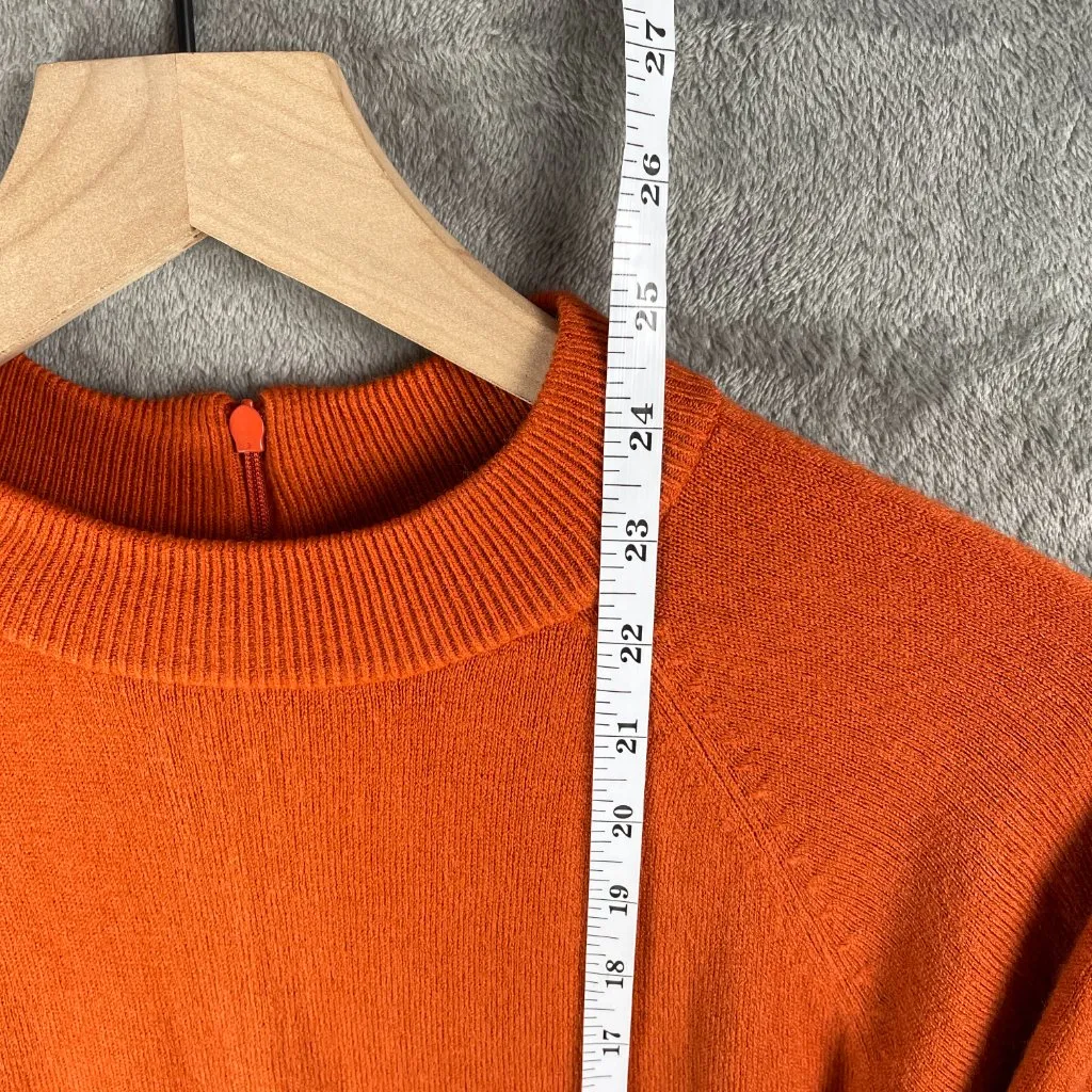 Karen Scott Zip-Back Mock Neck Sweater Womens M Orange Cozy Fall Pumpkin Minimal - Image 4