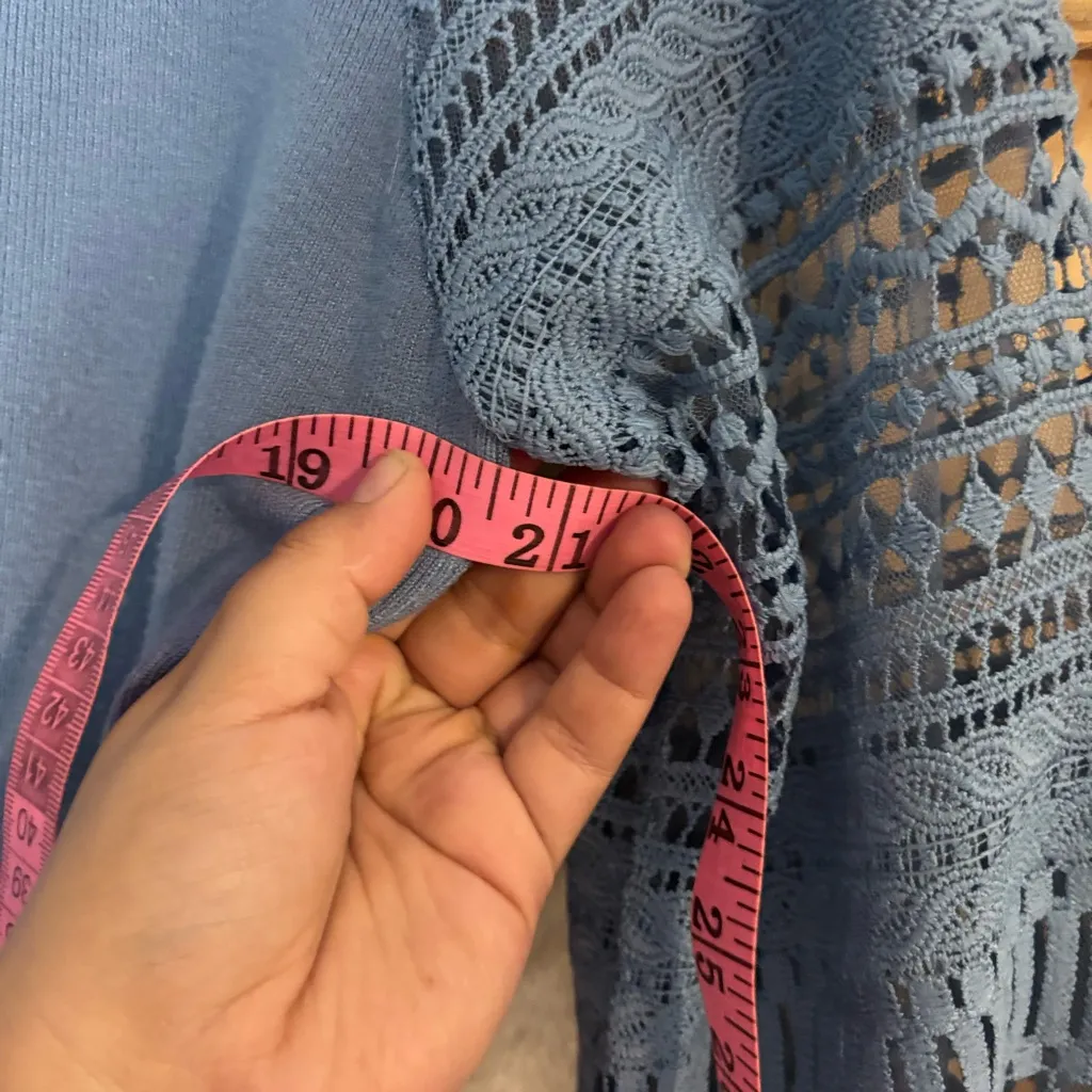 Sioni Milano Blue Ruffled Sweater size S‎ - Image 3