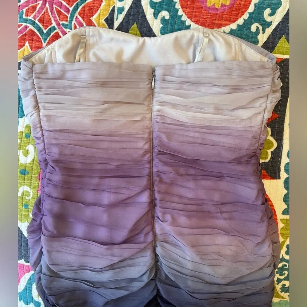 INC International Concepts Putple Ombre Strapless Prom Homecoming Size: 2 Petite - Image 4