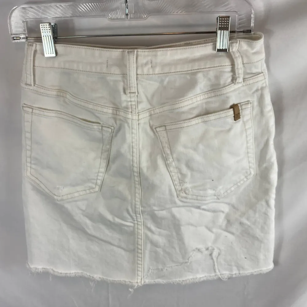 Joes Jeans Distressed Denim Skirt White Size 26 - Image 5