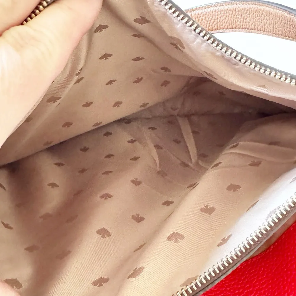 Kate Spade 'Kailee' Brown Pebbled  Leather Shoulder Bag Hobo Double Compartment - Image 11