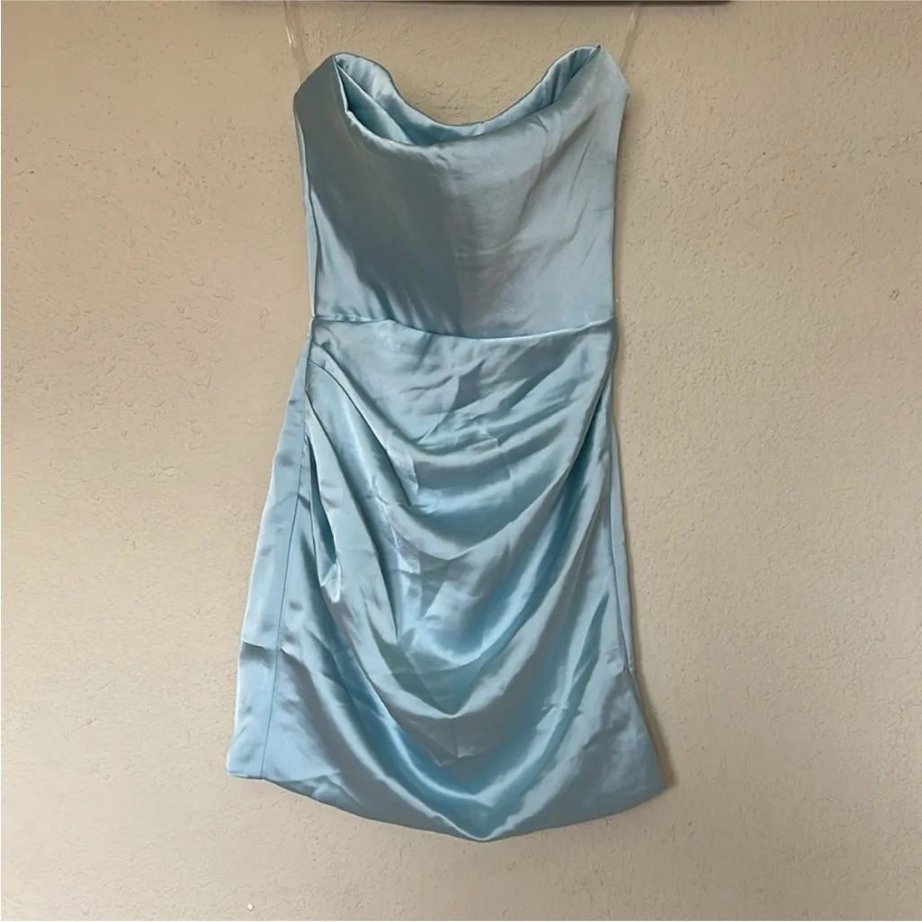 House of CB S Tall  ‘Odelle’ Ocean Blue Strapless Mini Dress‎ NWOT size S - Image 3