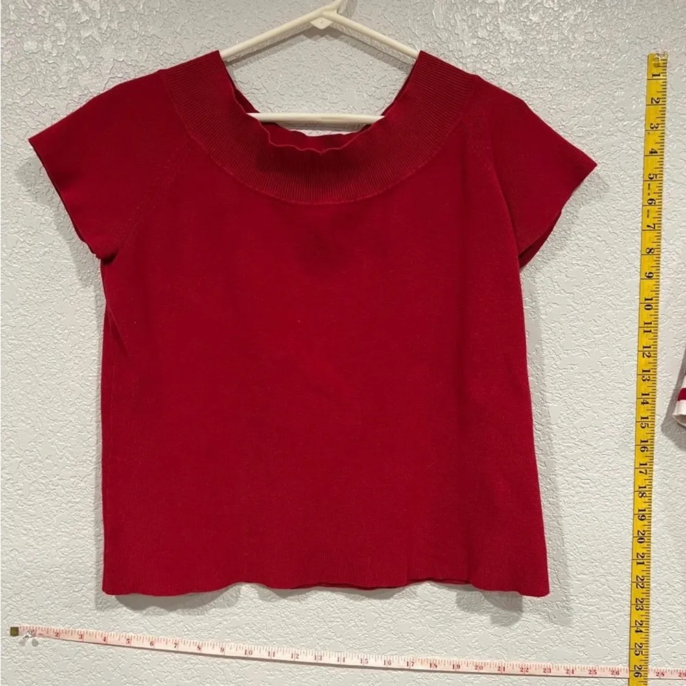 Woman’s solid red  slip on sweater,  BinG - Image 3