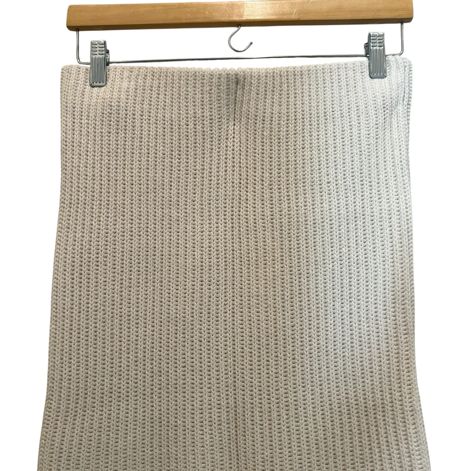 BY TOGETHER Ivory Cream Knit Ribbed Sweater Skirt Small Midi Pencil Pull On NEW - Image 2