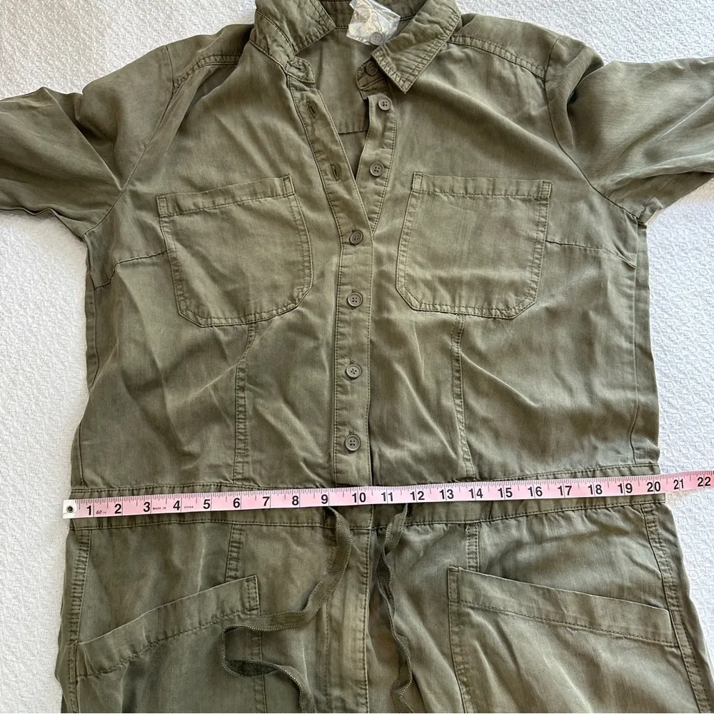 Sundance Wayside Vintage Wash Cargo Jumpsuit Olive Green Large NEW - Image 9