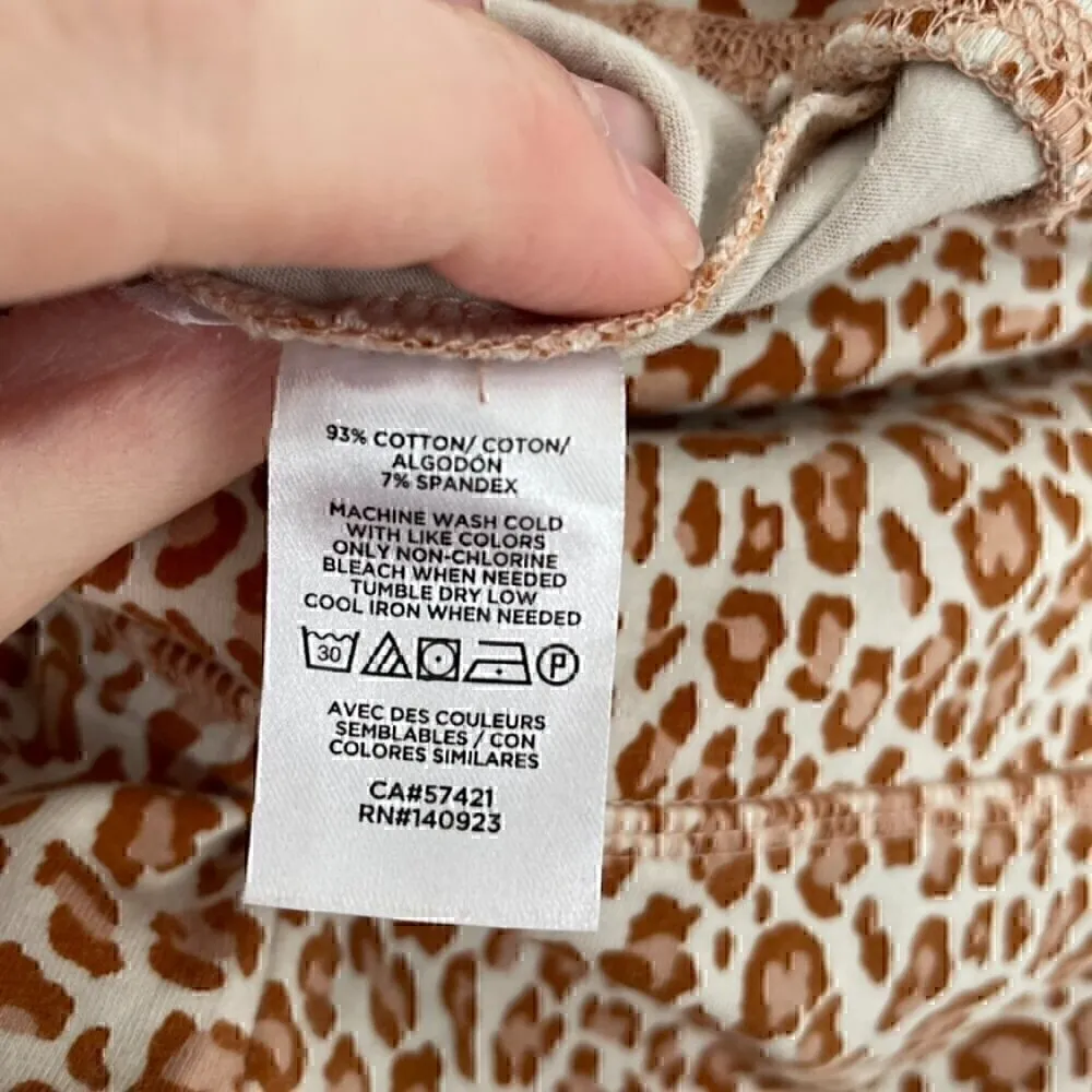 LOU & GREY ANN TAYLOR LOFT Leopard Print Essential Leggings Cream Brown Cheetah - Image 8