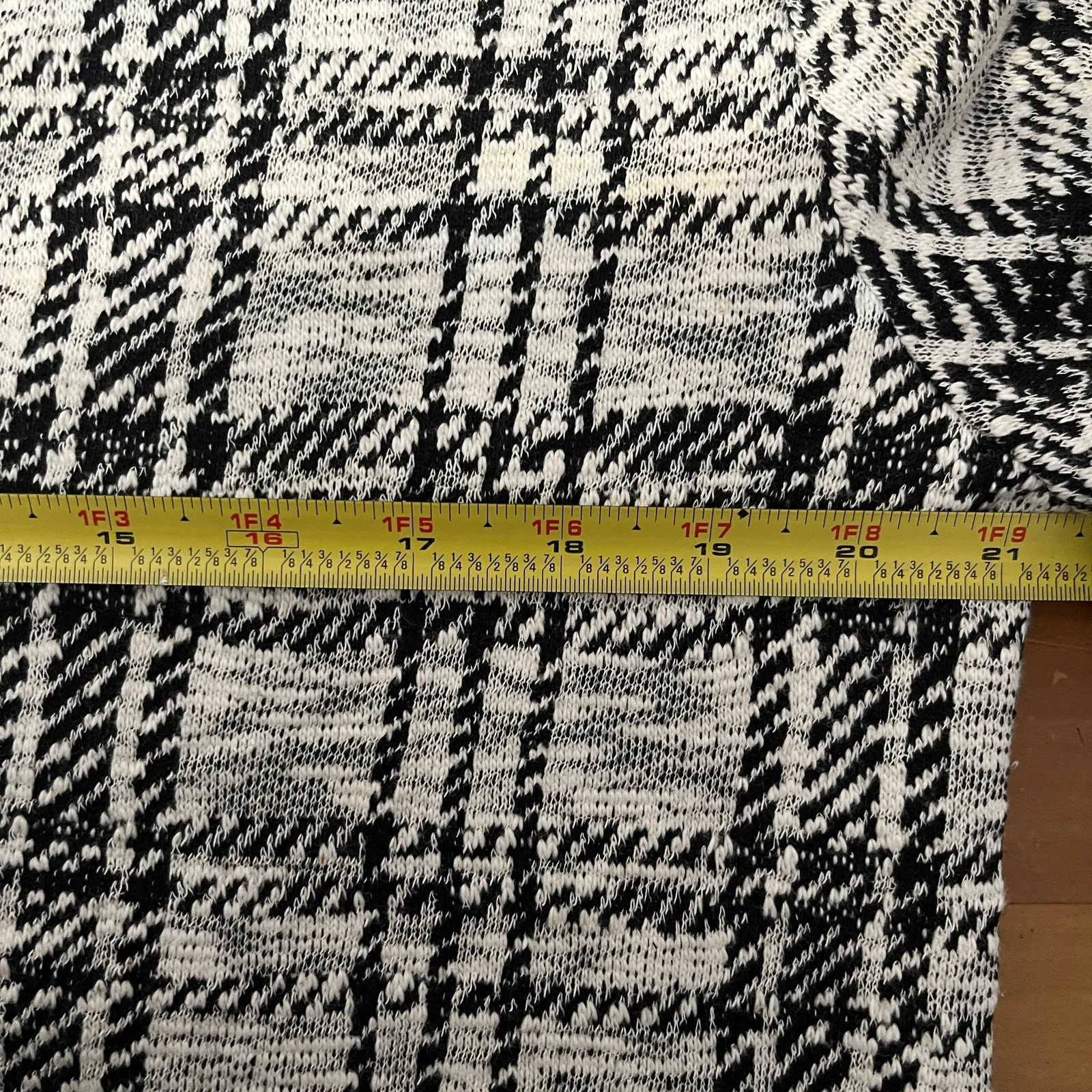 Lou & Grey Plaid Sweater Dress Academia Button Cardigan Women Black White L NWT - Image 5