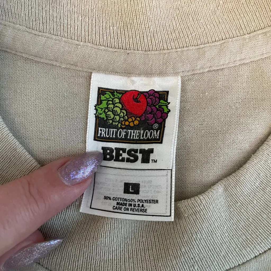 VINTAGE Fruit of the Loom Unisex L Beige Branson Missouri T-Shirt Single Stitch - Image 7