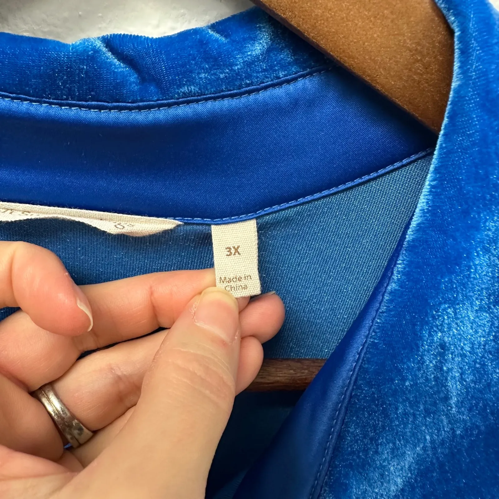 Soft Surroundings Velvet Boyfriend Tunic Button Up Shirt Blue 3x - Image 6