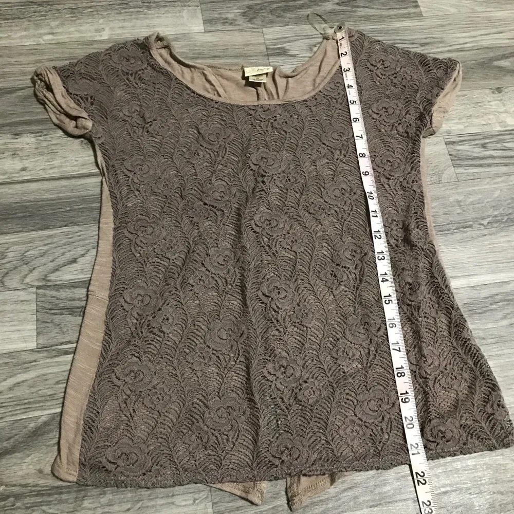 DayTrip Lace Brown Blouse; size X-small - Image 5