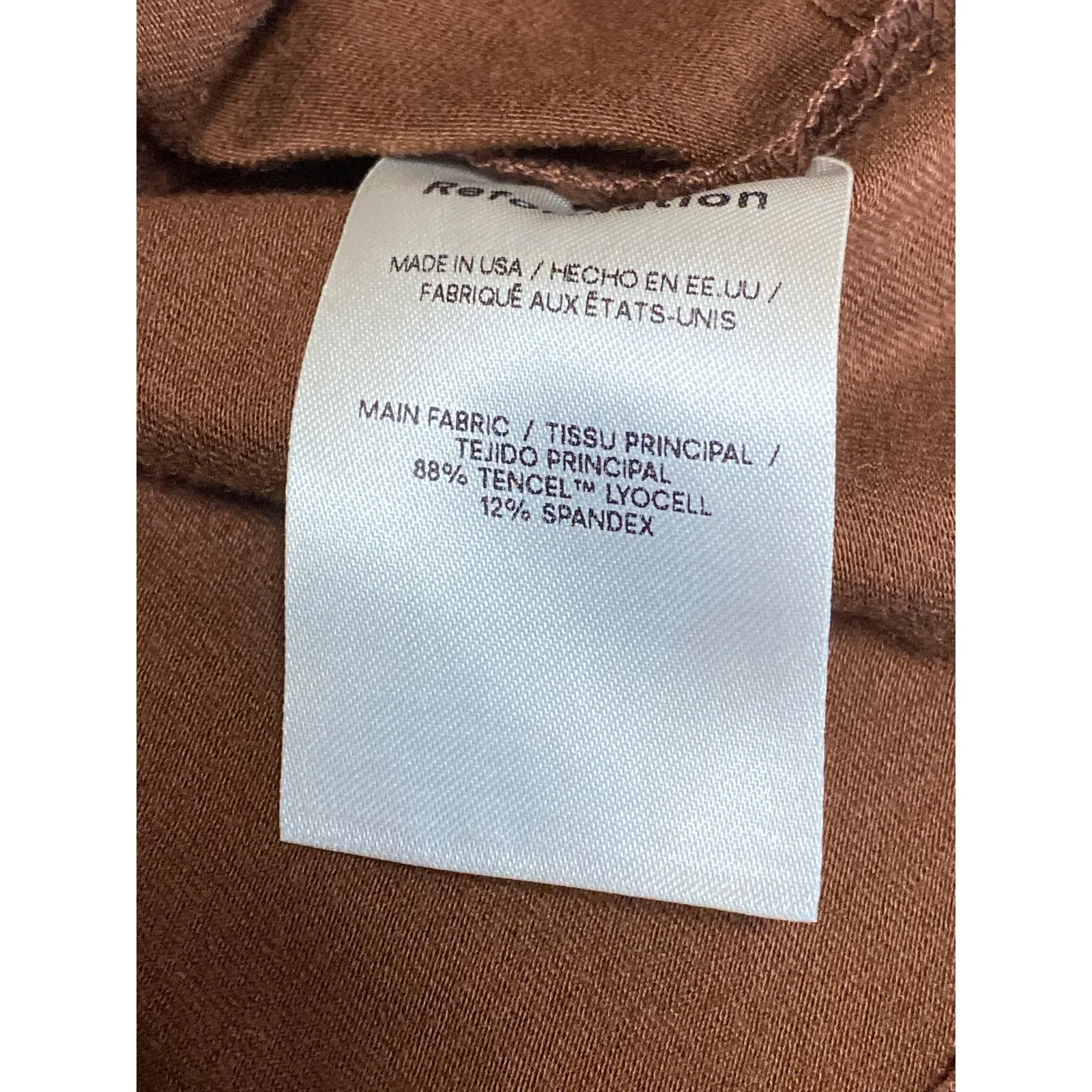 Reformation Bailey Women Brown Long Sleeve Mock Neck Inner Layer Knit Top Size S - Image 4