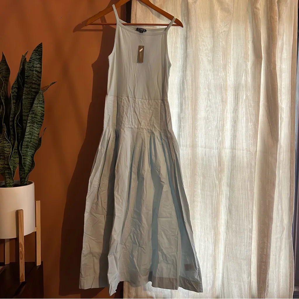 J.Crew Pintuck Mixy Dress Midi Chic Preppy Coastal Light Blue A-Line NWT Size XS - Image 3