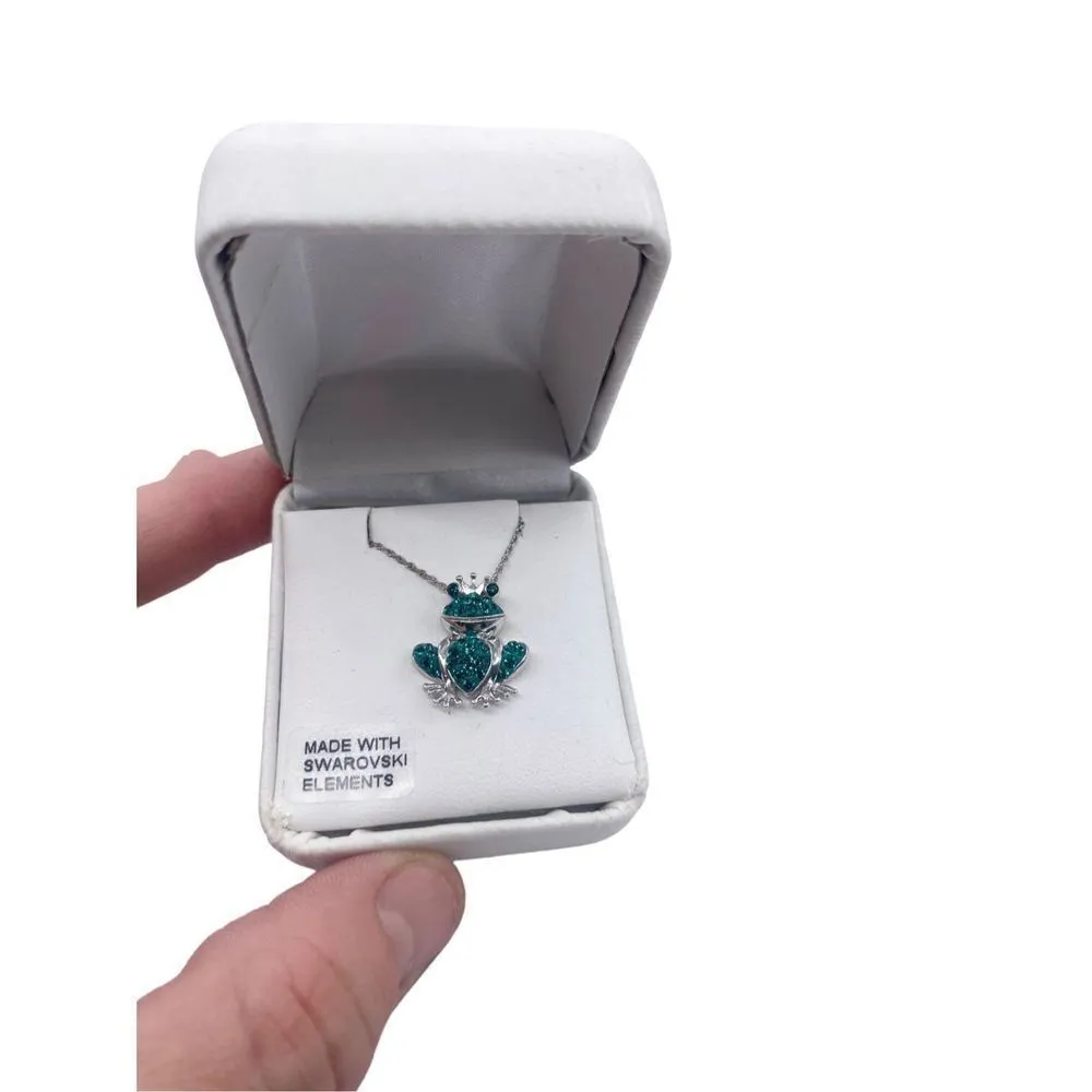 Sterling Silver Crystal Frog Pendant new in box - Image 10