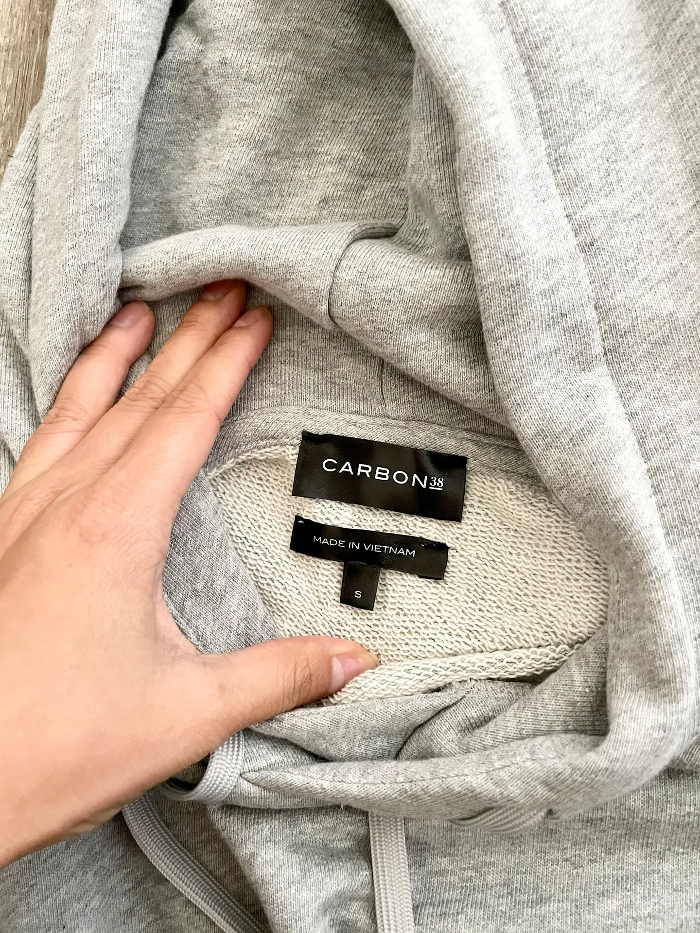 Carbon 38 NWT  Gray French Terry Hoodie S - Image 9