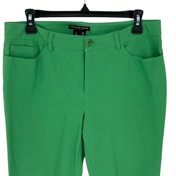 Peace Of Cloth Womens Panticular Stretchy Trouser Pants Grass Green‎ Size 10 Green - Image 2
