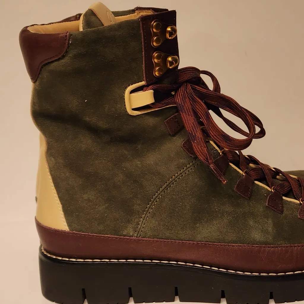 J. Crew Elsa Lace-Up Suede Boots Women’s Green & Brown Size 6 - Image 10