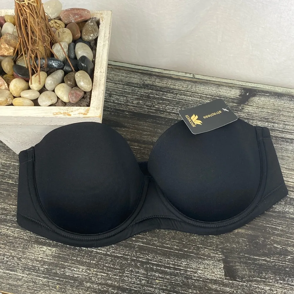 Wacoal Black Red Carpet Strapless Underwire 854119 Bra 36D NEW - Image 2