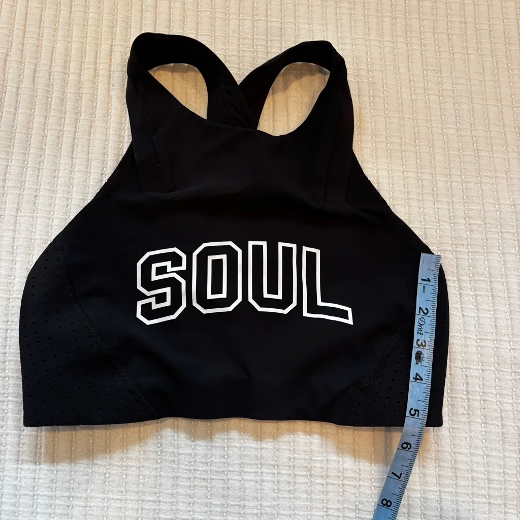 Lululemon SOUL High Neck Strappy Black Athletic Sports Bra Women's Size 6 - Image 9
