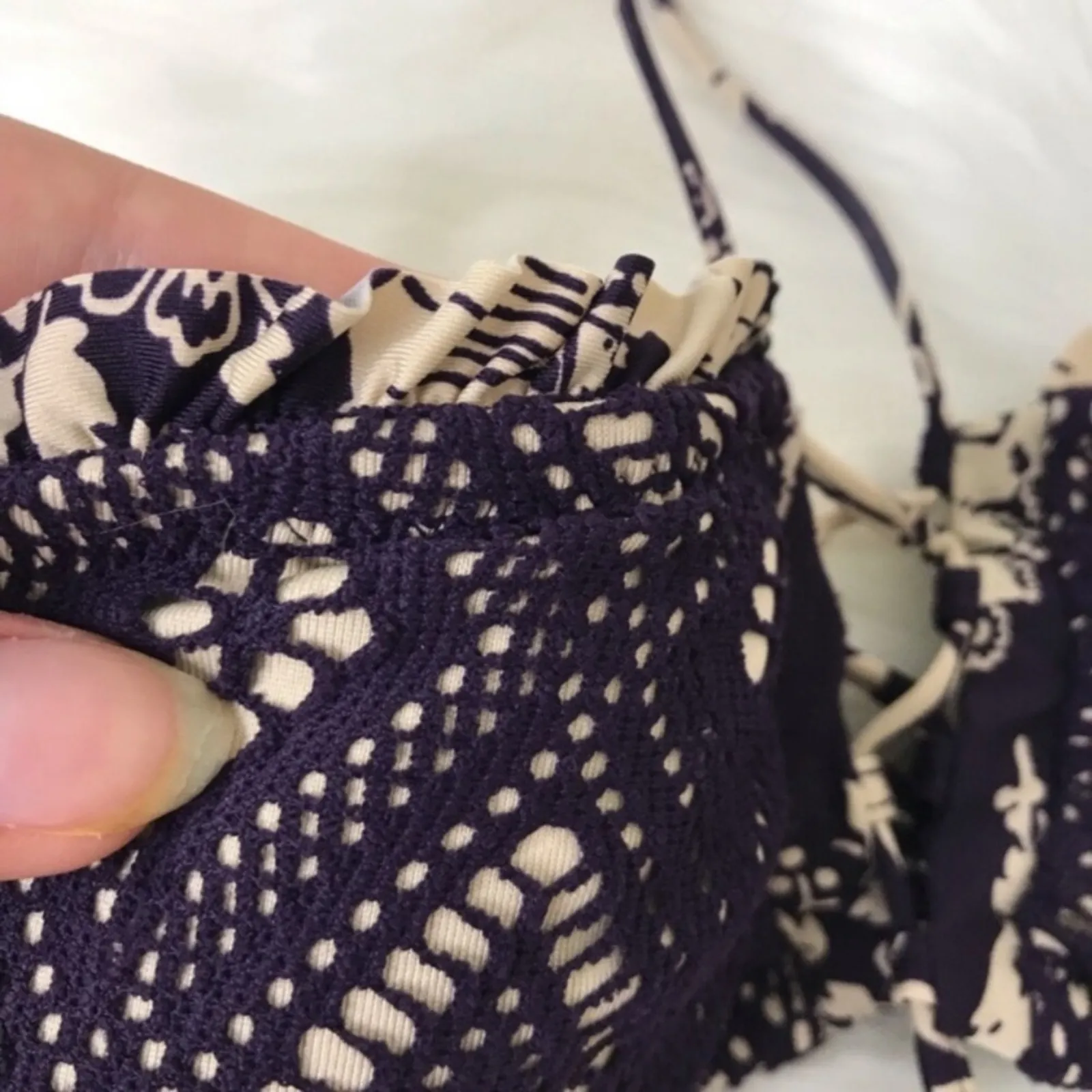 BECCA Purple Crotchet Knit Bikini Top Size S - Image 4