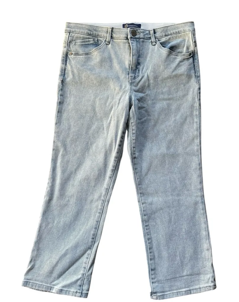 Democracy Ab’Solution Straight Cropped High Waist Jean Sz 14 Light Wash Stretch - Image 1