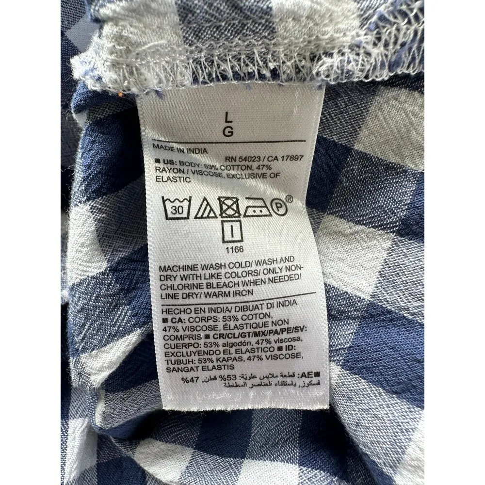 Old Navy Fitted Gingham Twist Front Chest Smocked Back Adjustable Cami Top L - Image 6