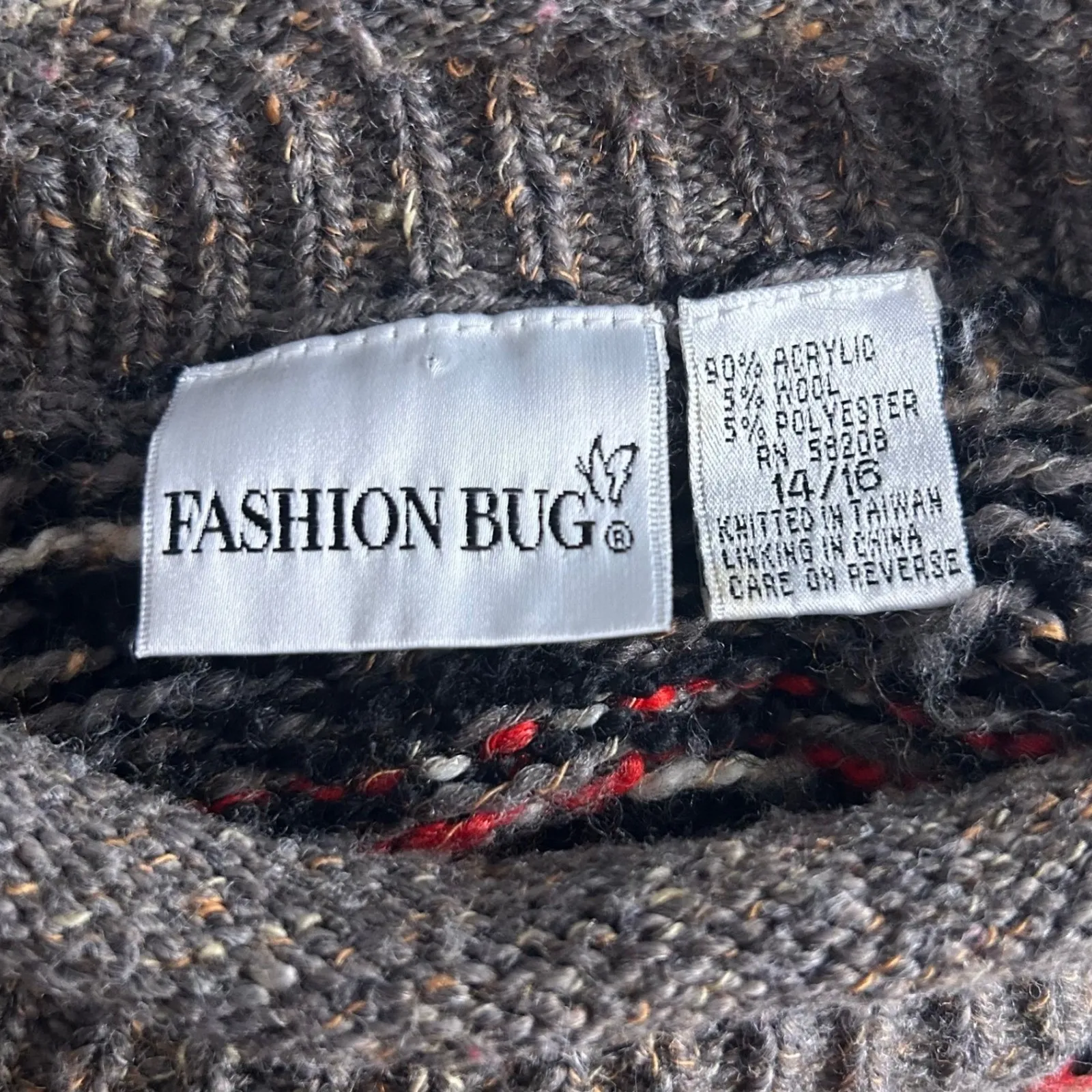 Fashion Bug Vintage 90s Wool Sweater 14 Roll Neck - Image 7