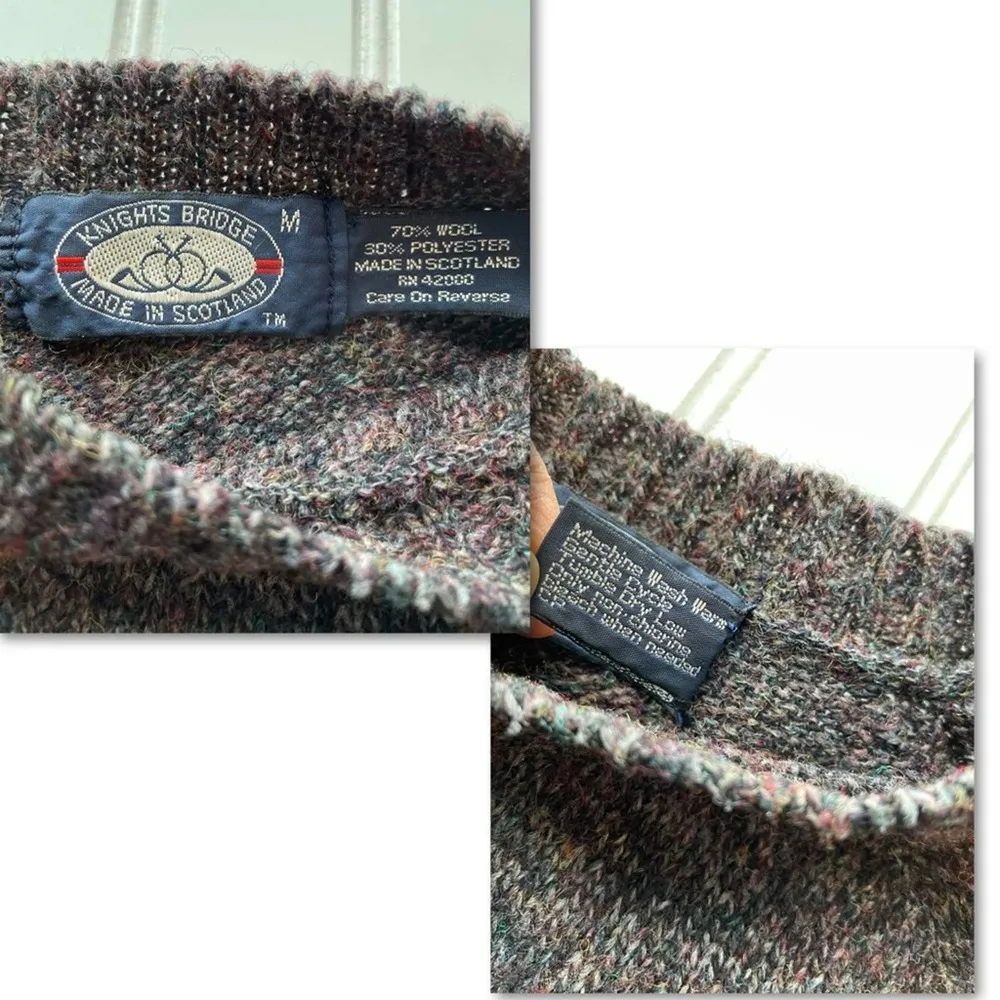 Knights Bridge Sweater Purple Medium Scotland Wool Granny - Image 5