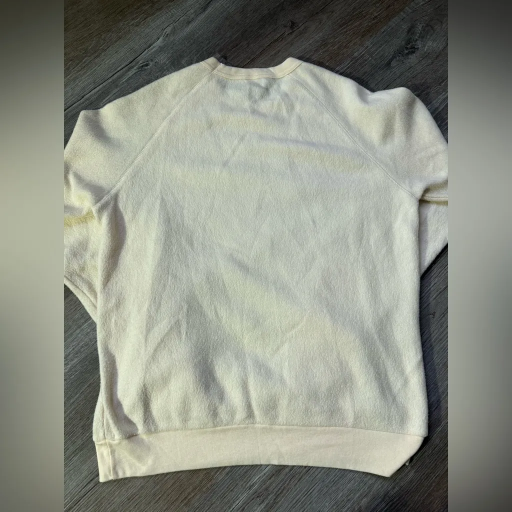 Vintage Inspired Santa Sweater Sweatshirt Crewneck Cream Beige Red Comfy Size M Size M - Image 7