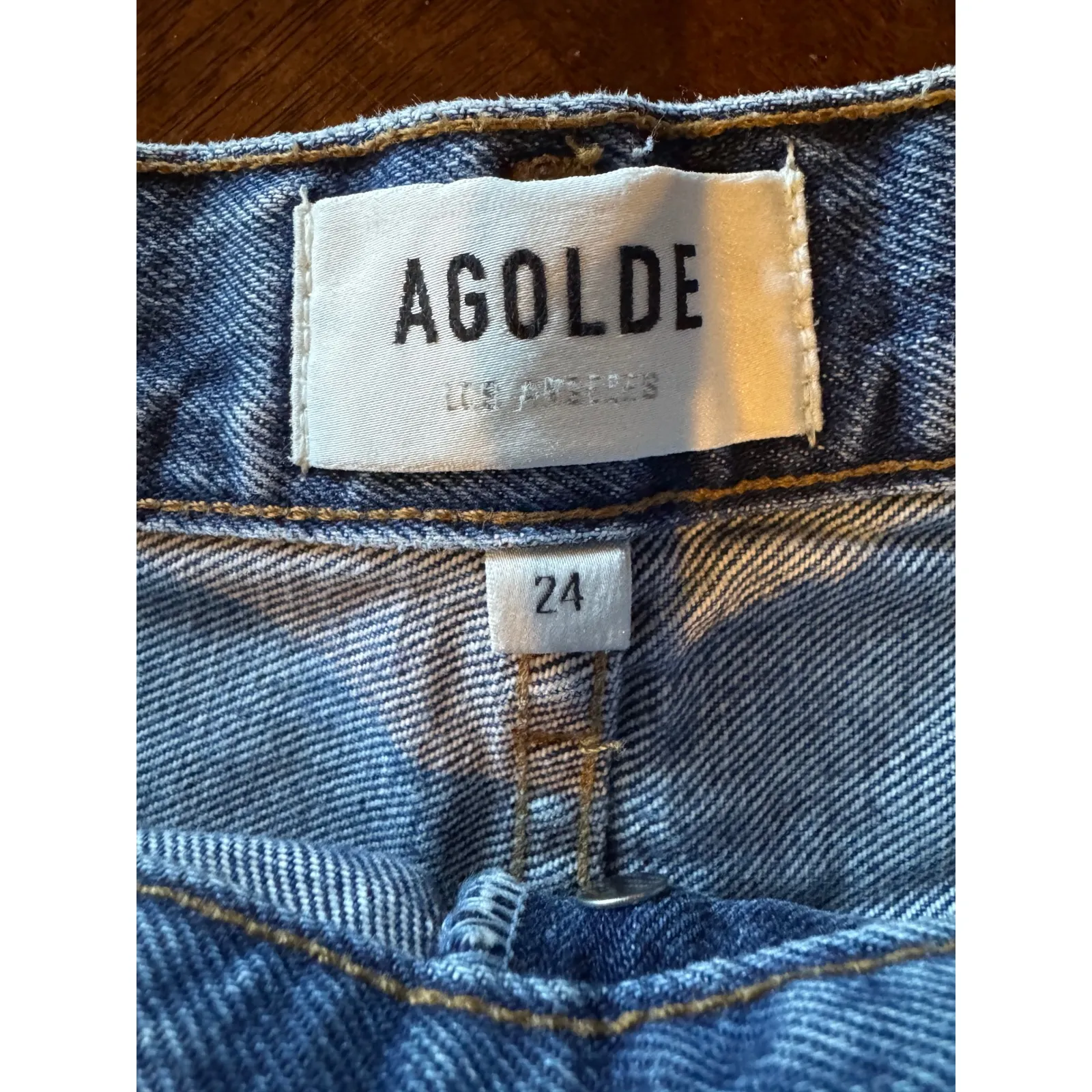 AGOLDE Shorts Women 24 Blue Denim Parker Distressed Cutoff Jean Streetwear‎ - Image 5