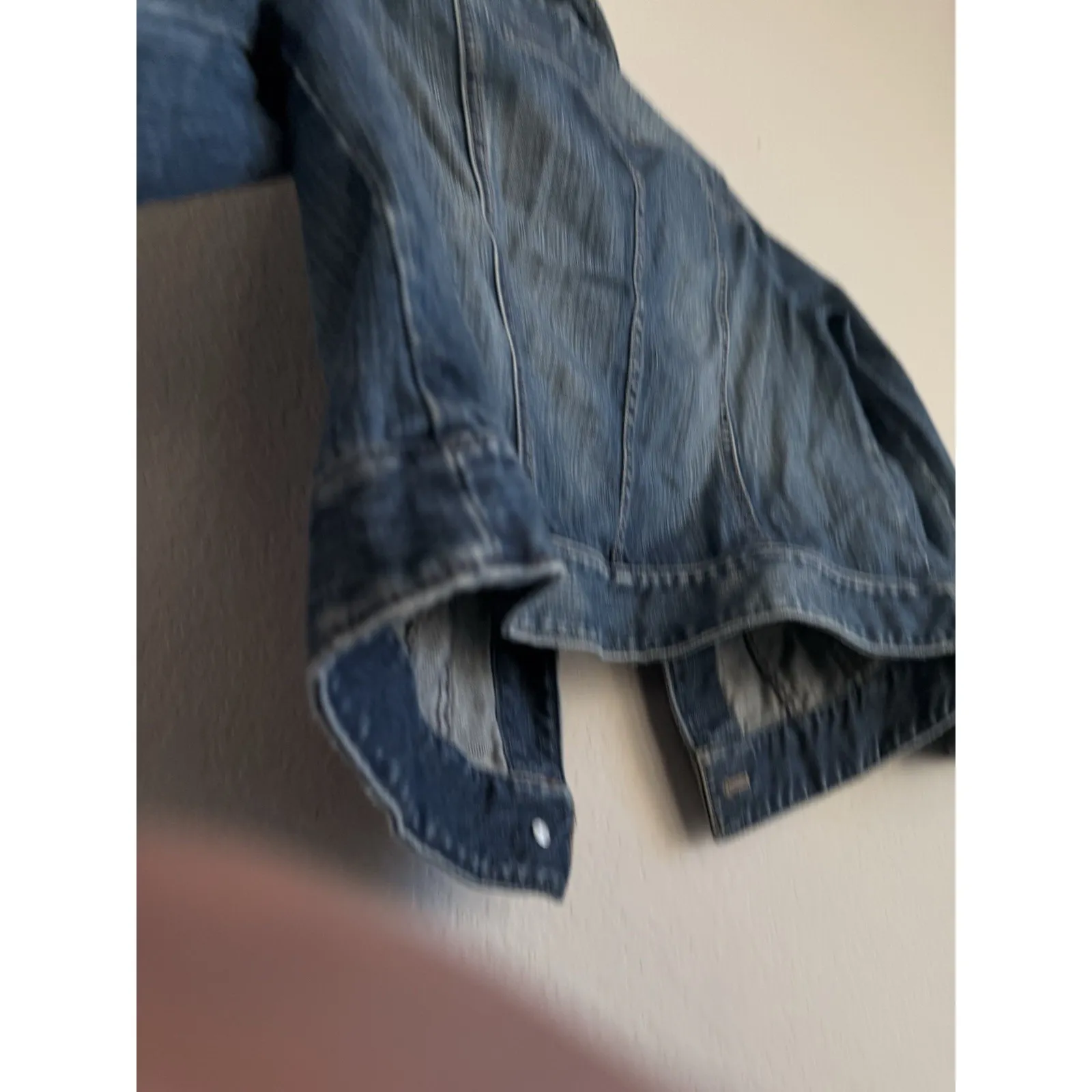 Ann Taylor Loft Distressed Cropped Denim Jean Jacket Women's Size 8P Casual - Image 5