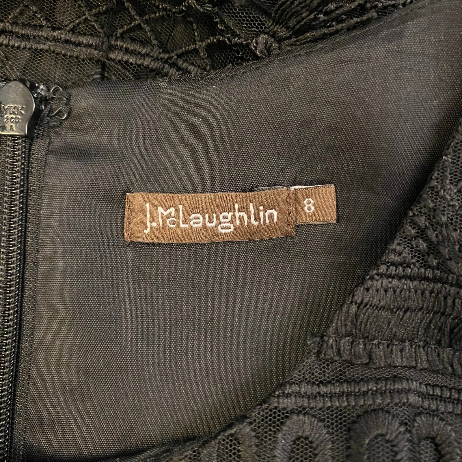 J. McLaughlin Black‎ Noreen Lace Tassel Tiered Dress in Diamond Jacquard Size 8 - Image 2