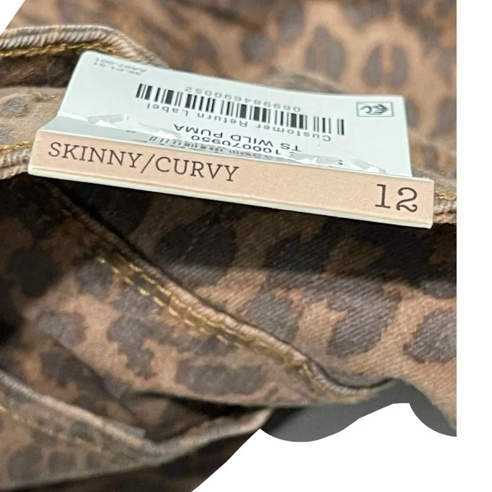 Style & Co Wild Puma Skinny Jeans Curvy Mid Rise Tummy Control Animal Print‎ 12 - Image 10