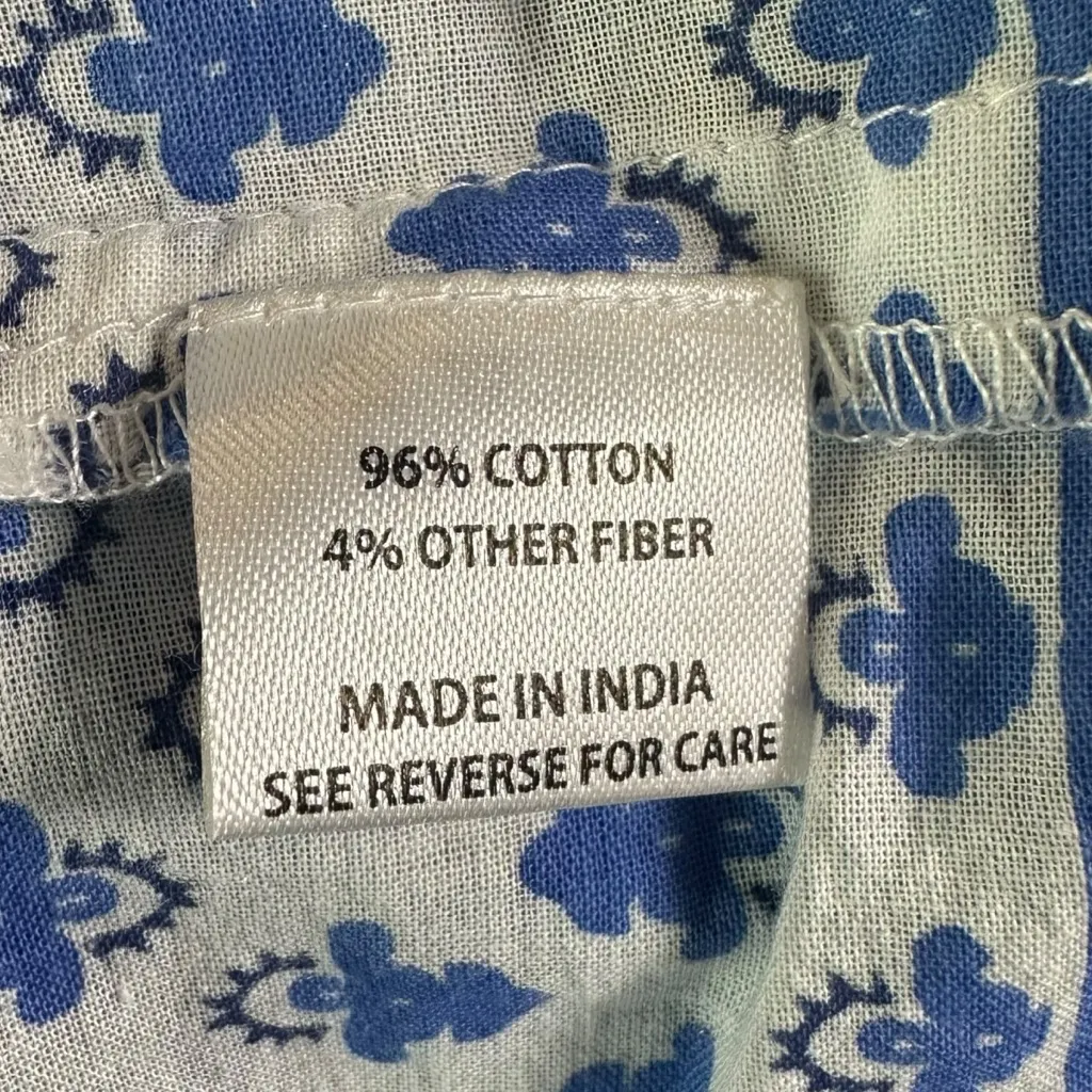 Tuckernuck Bohemian Indian Cotton Tiered Block Print Maxi Dress Medium Retro 70s - Image 7