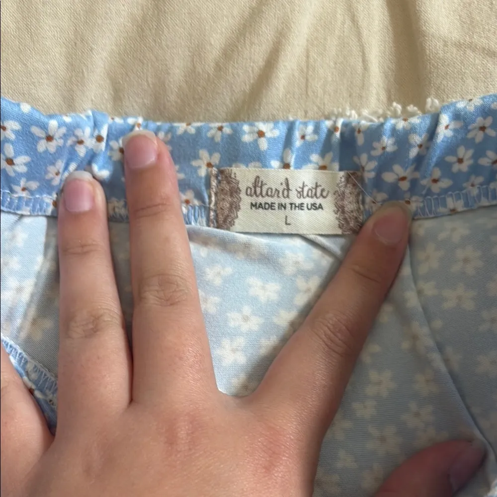 Altar'd State Blue Bubble Mini Skirt with Ruched Detail - Image 2