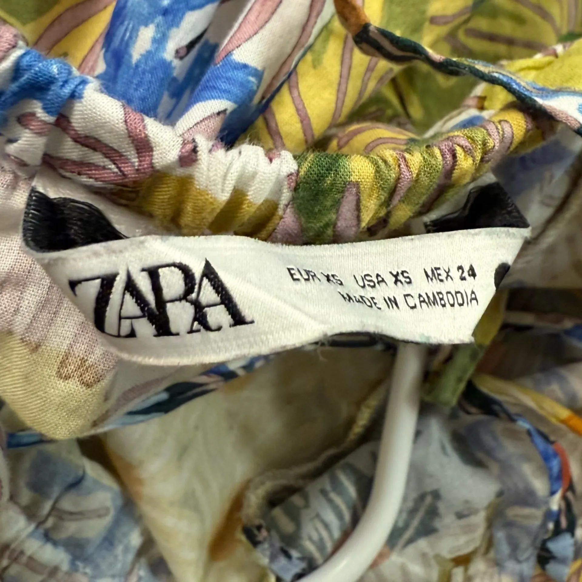 ZARA Floral Printed Patchwork Halter Mini Dress Women’s Size XS Blogger Favorite - Image 10