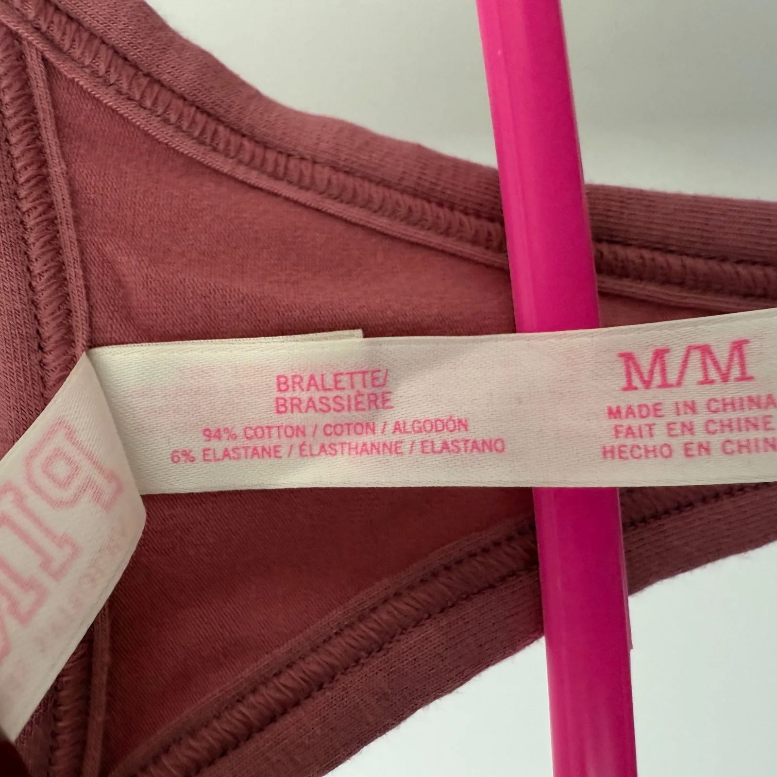 PINK Victoria's Secret Strappy Racerback Sports Bra Top M M Mauve Pink Size M - Image 3