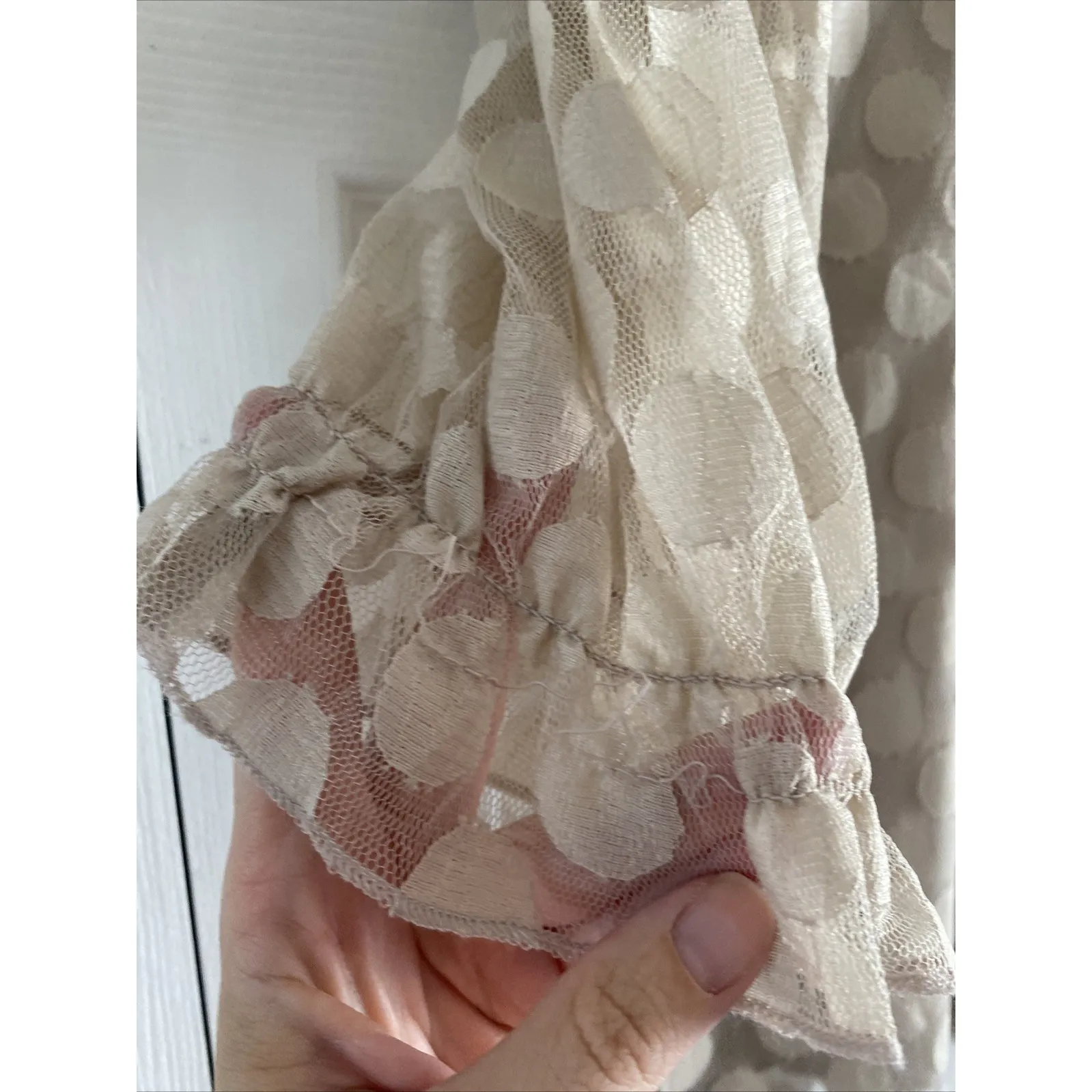 Luna Rae Womens Large Ivory Lace Overlay Top Coquette Feminine Lace Edwardian - Image 3