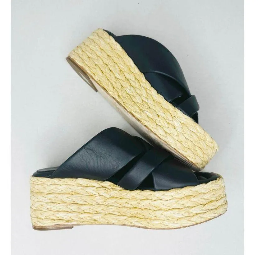 Andre Assous Calesa Crossover Strap Slip on Espadrille Sandals in Navy size 38 Blue - Image 9