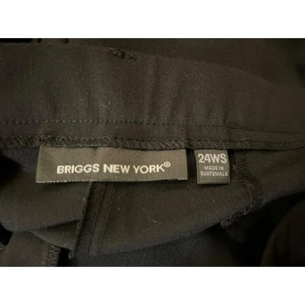 Briggs New York Pants Womens 24WS Short Black Slacks Flat Front Used - Image 7
